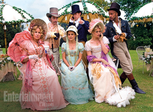 austenlandmoviefans: EW First Look Keri Russell Meets Jane Austen Yes, those are cell phones at a cr
