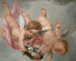 detailsofpaintings: Bartolomé Esteban Murillo, Santa Ana y la Virgen (detail) c. 1655 