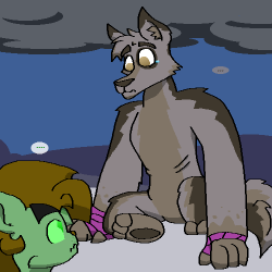 ask-wisp-the-diamond-dog:  Wisp:  Huh…maybe I should’ve taken a left past the obsidian…oh well, what to do with this big pup?  =O GASP! &hellip;*totallycalledit* &gt;w&gt; &lt;w&lt; X3