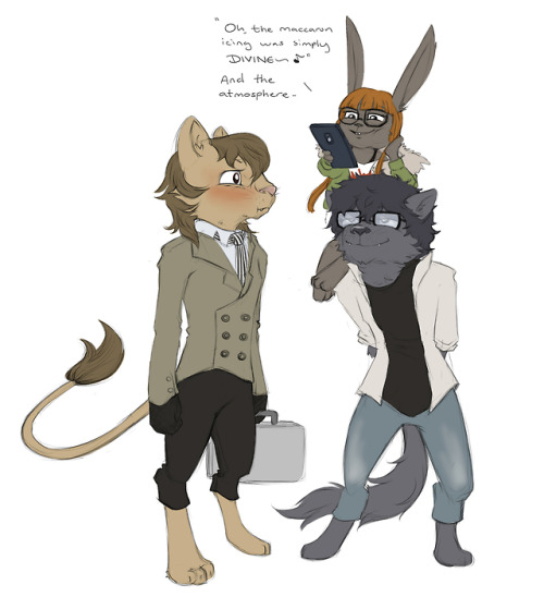 Oh look it’s time for my yearly attempt at furries. Futaba’s a Hare. Akiren’s a Fluffy cat/panther-h