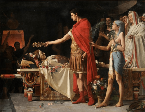 vizuart: Lionel Royer (1852-1926) - Augustus at the Tomb of Alexander the Great