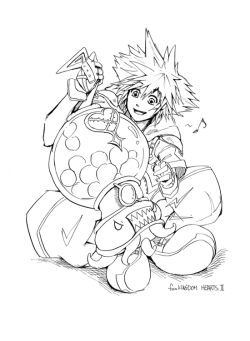 saen49: Kingdom Hearts 2 Sora &amp; Bulky Vendor(Heartless)  I like Sora’s motion with Bulky vendor. so cute.  2014.2  