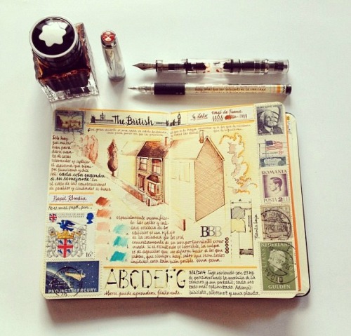 fuckyeahjournalss:  Journals by José from Spain. See an interview and more photos here. Original post is by Michelle from her blog Seaweed Kisses. 