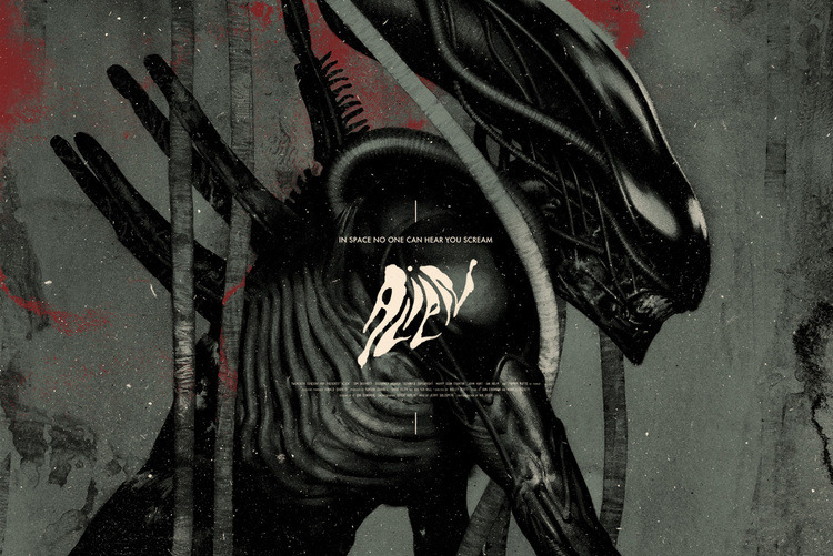 supersonicart:   João Ruas’s “Alien&ldquo; Screenprint. João Ruas recently