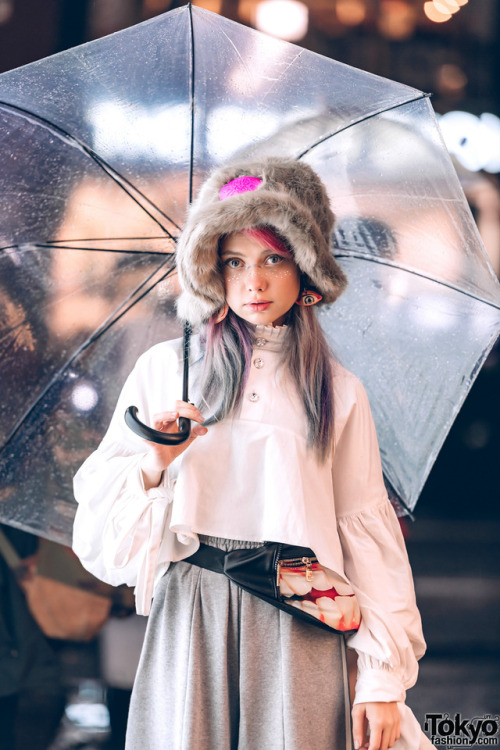 Popular Russian model/artist Ellen Sheidlin and her partner Eugene on the street in Harajuku in the 