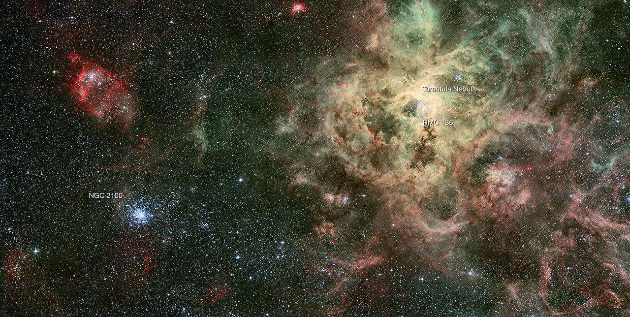 n-a-s-a:  The star cluster NGC 2100 in context Credit: ESO  