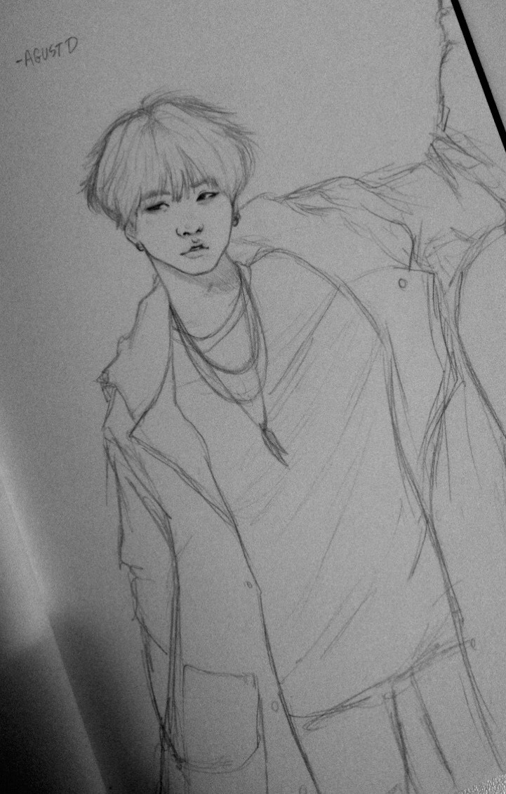 Bts Suga Min Yoongi Drawing Portrait Sketches Art Drawings Sketches | Hot  Sex Picture