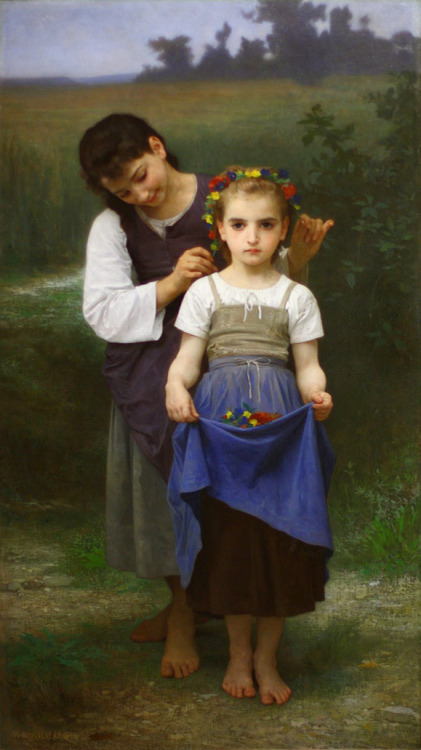 artist-bouguereau: Parure des Champs, 1884, William-Adolphe BouguereauMedium: oil,canvas