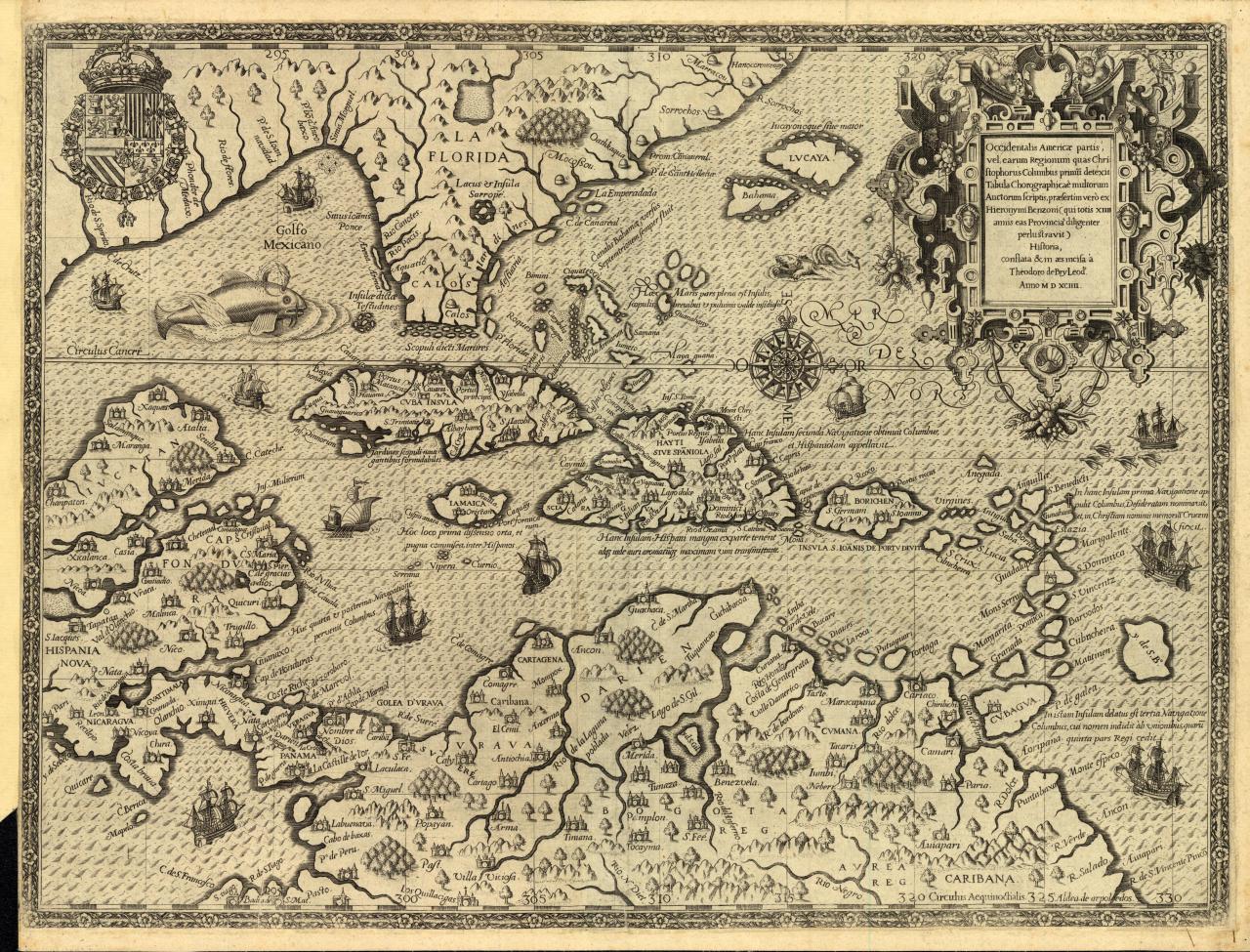 West Indies, 1594 - Maps on the Web