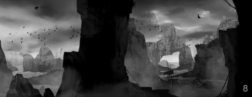 Final 3 thumbnails for the Nubrevnan Matte painting project. Now I have to choose one of the 9 and d