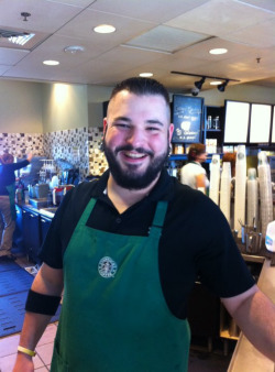 sepdxbear:  Damn, he is cute enough to make me actually want a Starbucks ;)