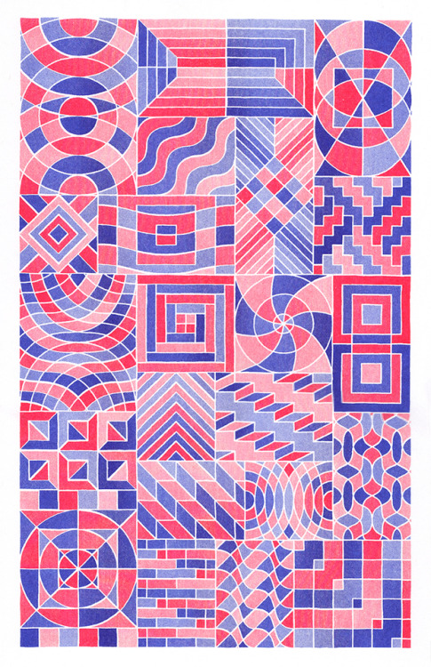 bsymkr:Neo-neo-plastic #45. 11x17", 2C Riso print. Edition of 30.