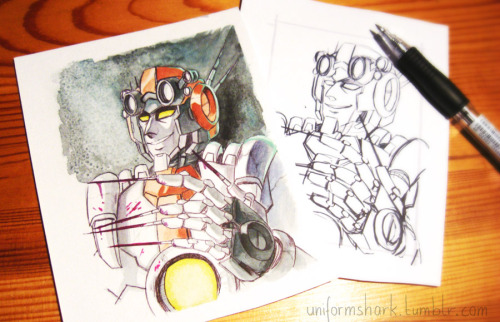 uniformshark:  Give away watercolor Aceo of Trepan for e512 Interested in getting one? Here is the commission info 