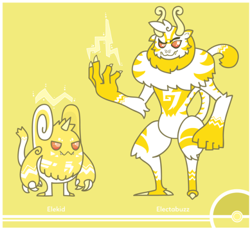 cosmopoliturtle: Pokemon Redesign #239-125 - Elekid, Electabuzz