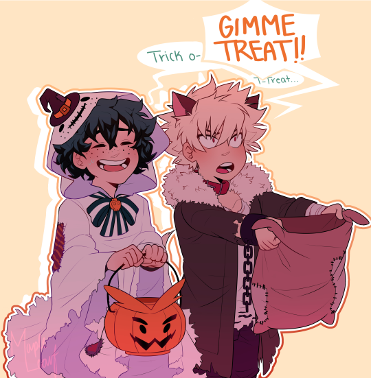 mapleleauf:  izuku voice: no kacchan that’s not how you trick or treat 