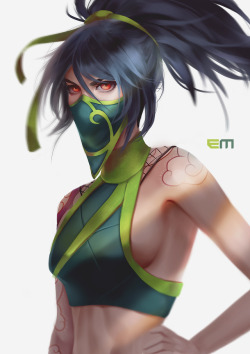 emametlo:  A commission for the ever so sweet proper-balance!!The new Akali! Well I was working on the old, but what were the odds of her getting her rework so soon!Thank you so so much for the commission, deary! It was a blast!  Deviantart | Artstation