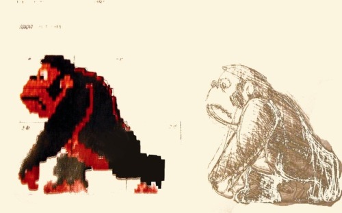 Concept art for Nintendo’s DONKEY KONG (1981).