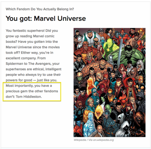 lexiangel:I think it’s safe to say the creator of this BuzzFeed quiz is a fan of Hiddles. :3http://w