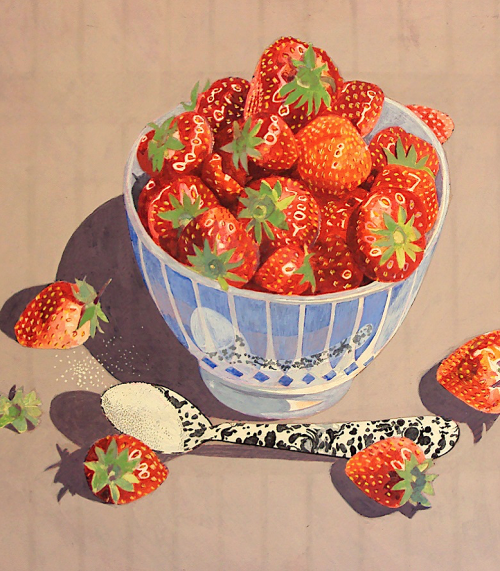 pinkstarlightcomputer:Glynn Boyd Harte “Strawberries & Sugar” (detail c.1980-99) 