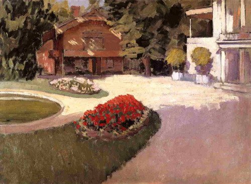 impressionism-art-blog:  Garden at Yerres by Gustave CaillebotteSize: 59x81 cmMedium: oil on canvas