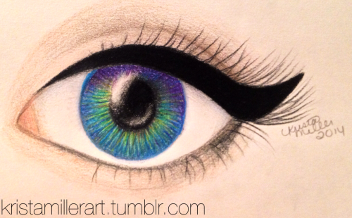 Eye trial #1 *Ahh! It&rsquo;s rare that I am satisfied with my colored pencil works but I really
