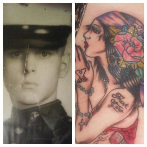 You know you love someone when you have their last name on you & how they signed it for the rest of your life. Happy Veterans Day to my Grandfather, John Frank 💕 #veteransday #grandpatattoos #edgetattoos