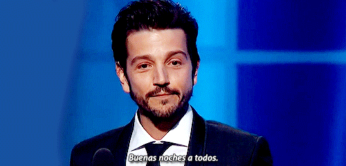 bisararamirez: Diego Luna presents the award for Best Screenplay- Motion Picture at the 74th Annual 