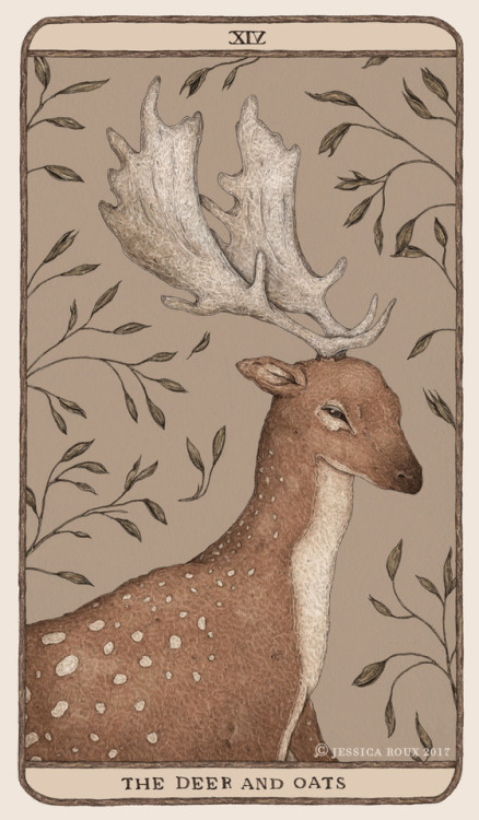 The Deer and Oats, the third card I’ve finished for Woodland Wardens, a flora and fauna themed
