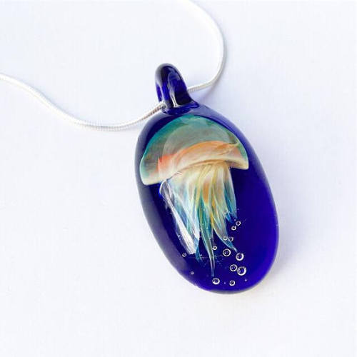 Glass Jellyfish Pendant //glaseadesigns