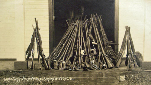 Arms confiscated by American forces in the Lanao District, Philippines as part of Gen. John Pershing