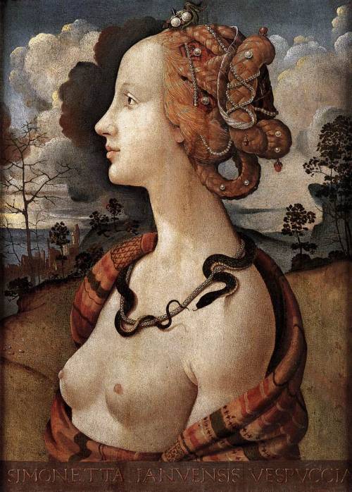 Portrait of a woman said to be by Simonetta Vespucci (c.1490). Piero di Cosimo (Italian, 1462-1522).