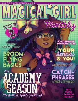 prinnay:  Magical Girl Monthly Issue #2 Cover :D School season is starting up again around here, so I thought this cover’s main header and art should pertain to that. MGM isn’t a real magazine but this is a personal project to do a new cover a month