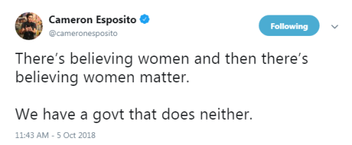 Cameron Esposito‏: “There’s believing women and then there’s believing women matter.We have a govt t