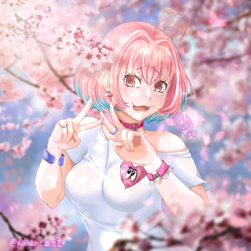 Photo under Sakura blossom ‬ ‪Art from my Twitch stream ~ 