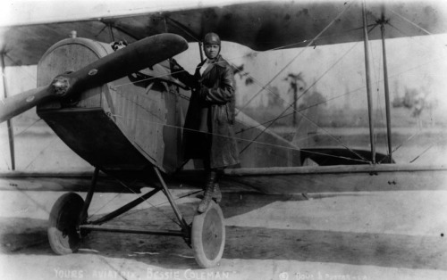 losangeleslibrary:Bessie Coleman (1896-1926) was the first African American woman to earn an aviator