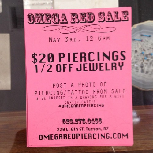 SAVE THE DATE TUCSON #omegaredpiercing #omegaredtucson #piercing #jewelry #Fashion