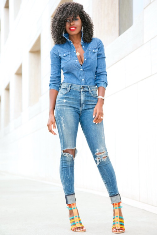 http://stylepantry.com/2016/09/05/denim-shirt-distressed-high-waist-jeans/