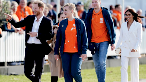 The Duke and Duchess of Sussex attend a reception ahead of the start of the Invictus Games The Hague