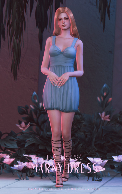 ms-marysims:Marny Dress+ ts3 to ts4+ 51 swatches+ all LODs+ shadow and normal maps included+ custom 