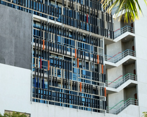 NMB Bank Plaza - Dar Es Salaam, TanzaniaBank Headquarters completed in 2014 with a modern colorful d