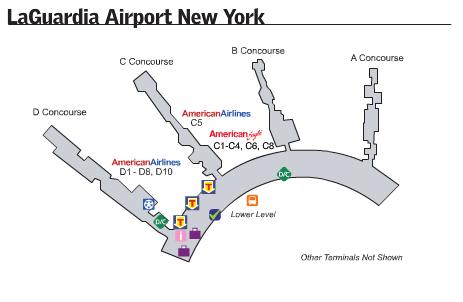 Laguardia Airport Terminal Map Airline Maps — American Airlines Laguardia Diagrams, 2001-2016...