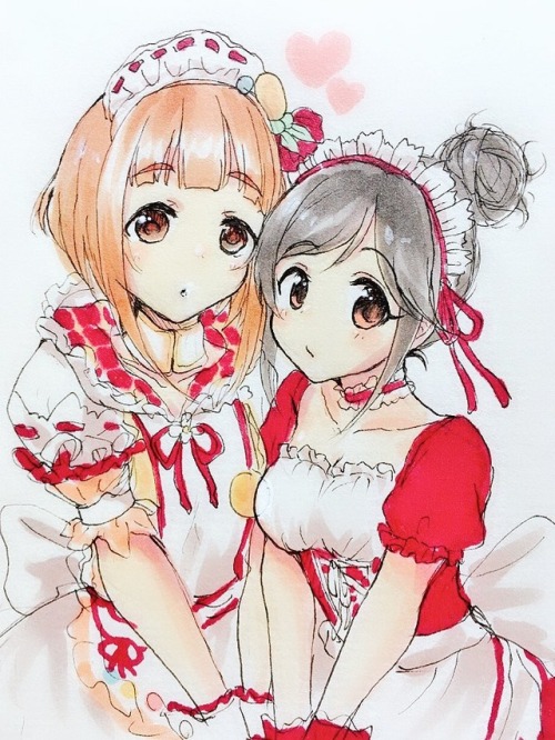 お給仕メイドとおそうじメイド#メイドの日#喜多見柚 #桃井あずき pic.twitter.com/iK3mP469mx— 紅月みい (@yuzukimii) May 10, 2018