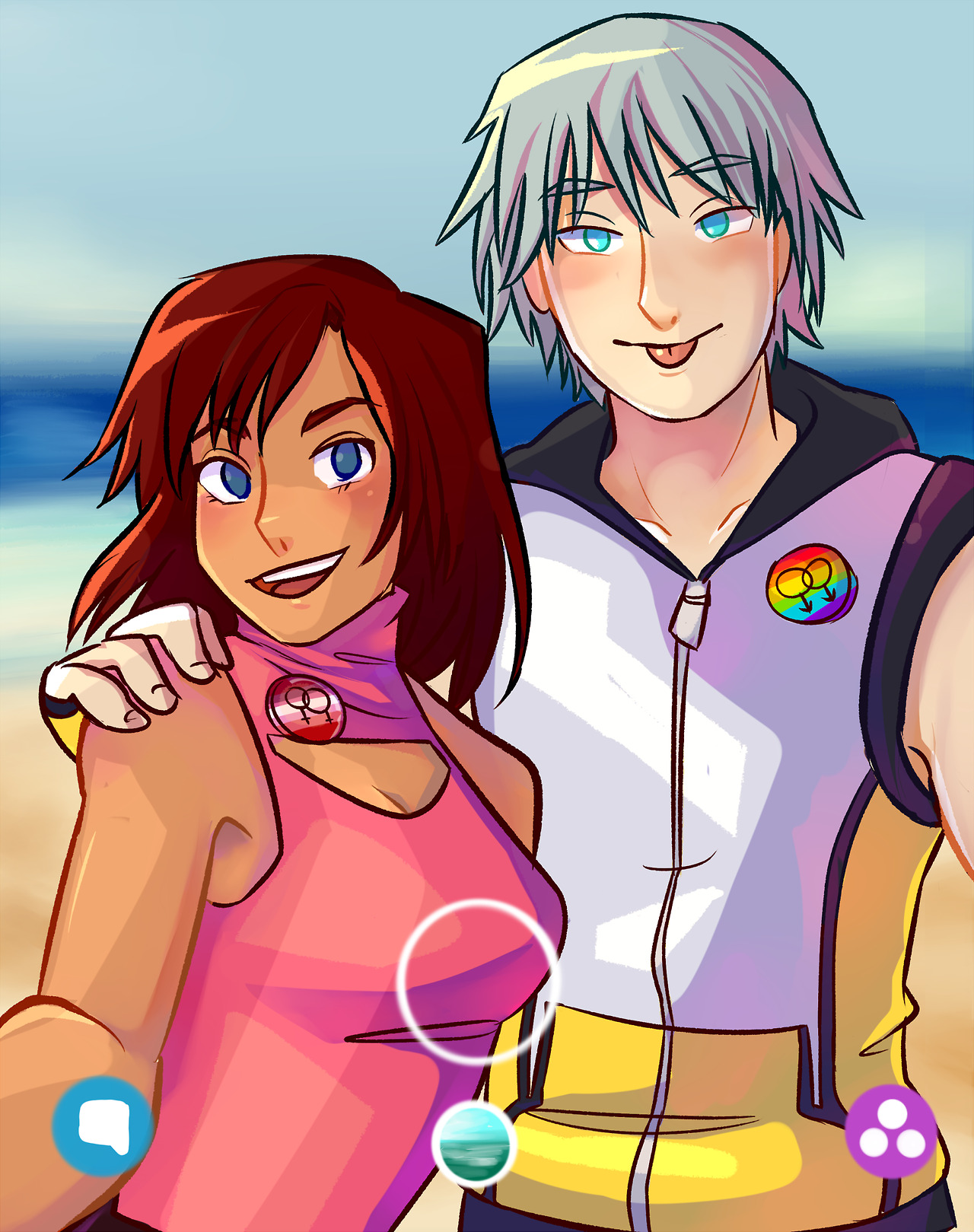 finndraws: kairi and her best friend takin some gay selfies