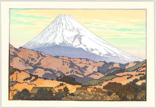 softpyramid:Yoshida ToshiMt. Fuji from Nagaoka, 1962color woodblock