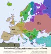 Distribution of Y-DNA haplogroups in Europe.