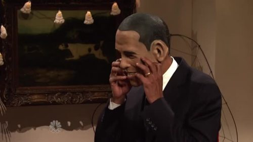 lavenderlaceprincess:bluedogeyes:Saturday Night Live Halloween Special 2013Isn’t the president suppo