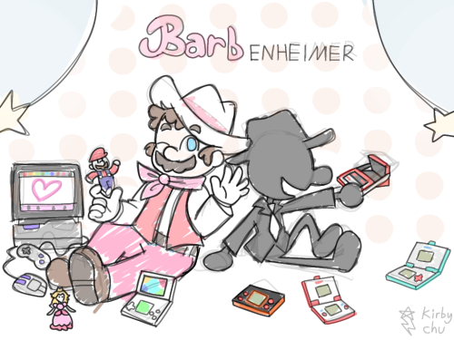 Here's Mario N Game&watch As Barbenheimer While We Wait For Nintendo To Bring Back Game&watch Gallery