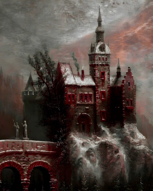 Winter Landscape With Castle In The Mountains 