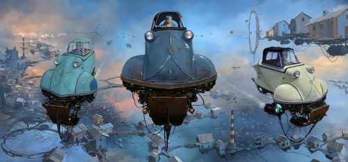 scifiarchive:  Retrofuturistic vehicles by Alejandro “Burda” Burdisio 