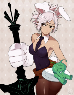 leagueoflegendsfanart:  Bunny Riven and Zac!